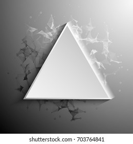 Vector blank white square button with shadow. 3D paper buttons. Tech style