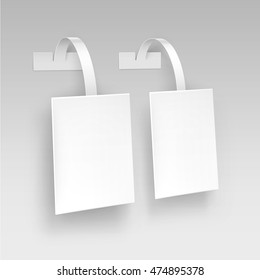 Vector Blank White Square Paper Plastic Advertising Price Wobbler Isolated on Background