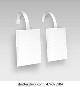 Vector Blank White Square Paper Plastic Advertising Price Wobbler Isolated on Background