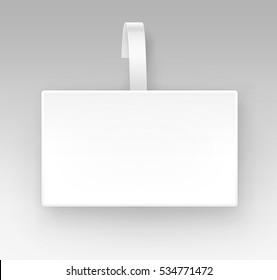 Vector Blank White Square Papper Plastic Advertising Price Wobbler Front view Isolated on Background