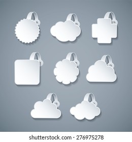 Plantillas de wobbler blanco vectorial establecidas en estilo 3d