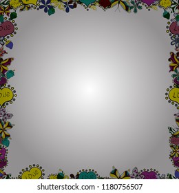 Vector. Blank white, yellow square cadre rectangle label elegant sketches painted by hands scribble border. Vintage doodle sketch picture frame doodle labels. Hand drawn frames. Seamless pattern.