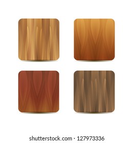 Vector blank wooden application icons
