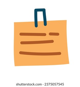 Vector blank yellow reminder paper note vector.