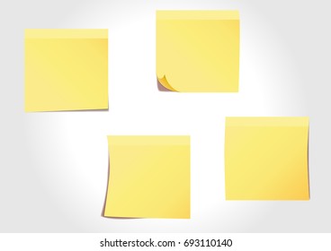Vector Blank Yellow Sticky Note