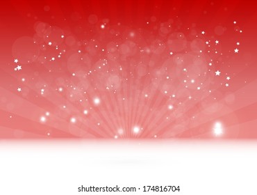 Vector blast of stars scene for virtual design background illustration - Vector blast background illustration in red