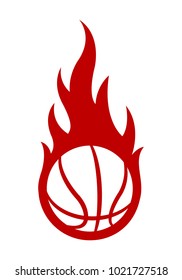 Vector blazing basketball ball with classic flames. Ideal for stickers, decals, sport logo design and any kind of decoration.