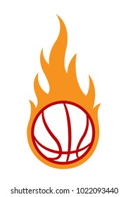 Vector blazing basketball ball with classic flames. Ideal for stickers, decals, sport logo design and any kind of decoration.