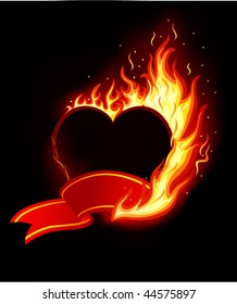 Vector of blazing heart