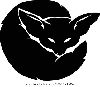 Vector blck fennec little fox 