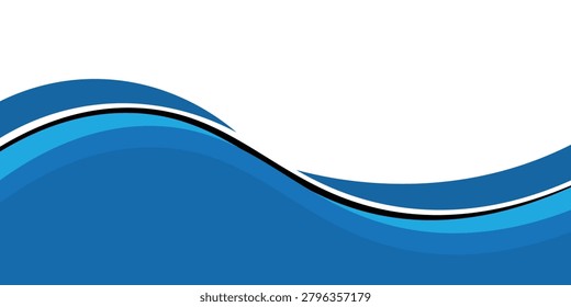 Vector ble line background curve element with white space for text and message design, overlapping layers, vector