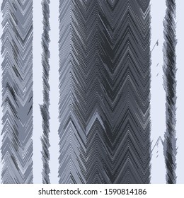 Vector Bleached Shibori Textured Herringbone Stripes. Seamless Pattern.