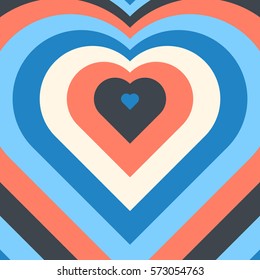 Vector blended colorful hearts.