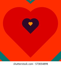 Vector blended colorful hearts.