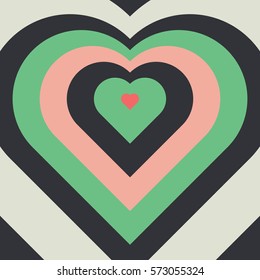 Vector blended colorful hearts.