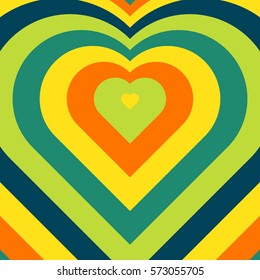 Vector blended colorful hearts.