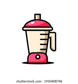 Vektorblender-Design. Das Mischdesign mit Umrisslinie eignet sich für Aufkleber, Symbole, Maskottchen, Logos, Clipkunst und andere grafische Zwecke