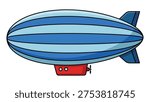 Vector Blimp Airship Icon Isolated. zeppelin blimp airship zeppelin transportation icons.