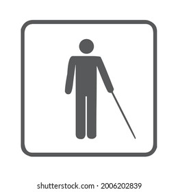 Vector blind symbol. Blind man flat icon.