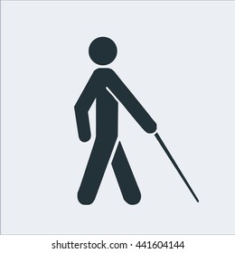Vector blind symbol.Universal access icon,Blind man flat icon
