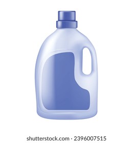 Vector bliue plastic bottle with handle mockup household detergent package design