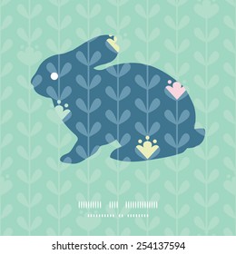 Vector blloming vines stripes chicken silhouette Easter frame