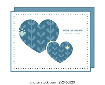 Vector blloming vines stripes heart symbol frame pattern invitation greeting card template