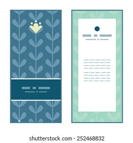 Vector blloming vines stripes vertical frame pattern invitation greeting cards set