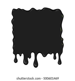 Vector blob of ink or oil. Splattered stain of paint, splash, drop black liquid. Design element for banner. Abstract vector illustration with splatter and blot isolated on white background.