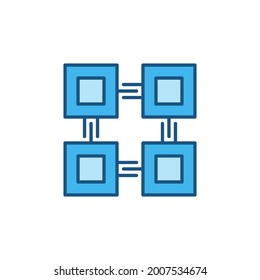 Vector Blockchain Computer Technology vector concept blue icon or design element