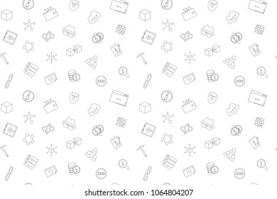 Vector Blockchain Pattern. Blockchain Seamless Background