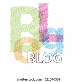 Vector Blog. Broken text scrawled