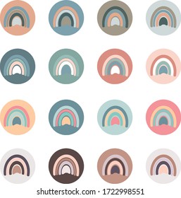 Vector blogger icons in a trendy monochrome style.A set of colorful design templates for icons and emblems-the highlight of the history of social networks.
