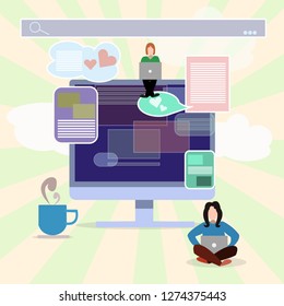 Vector blogging concept illustration