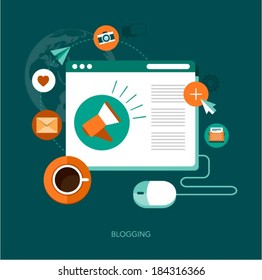 Vector Blogging Concept Illustration