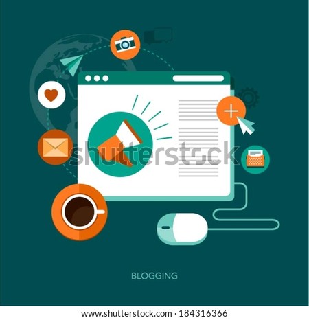 vector blogging concept illustration