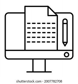 Vector Blogging Outline Icon Design
