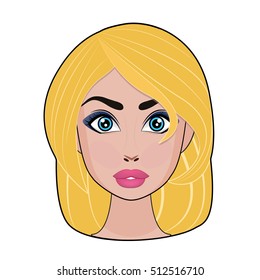 Vector Blond  cute girl.