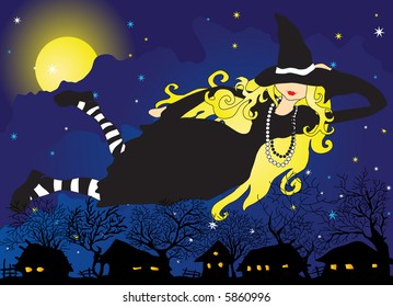 vector blond witch