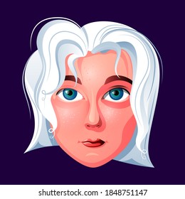 Vector blonde girl in graphic style