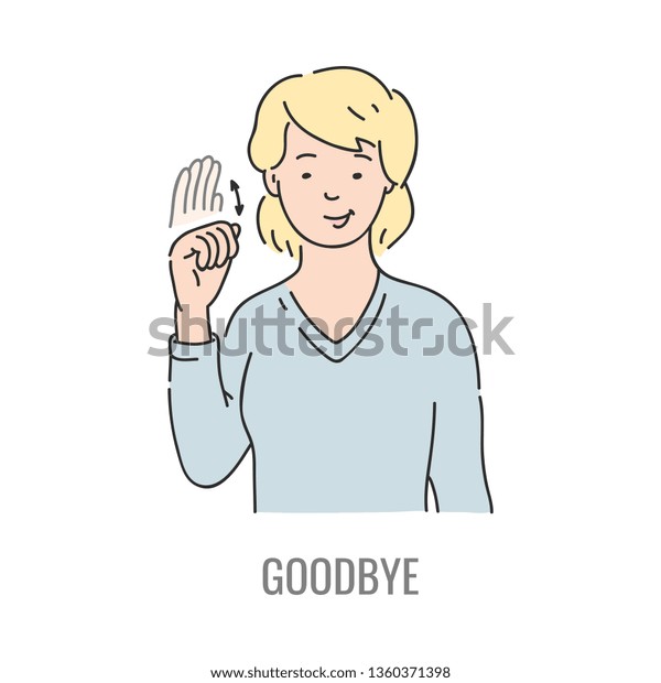 Vector Blonde Woman Showing You Goodbye Stock Vector Royalty Free