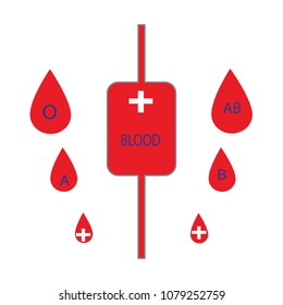 Vector blood bag icon on background