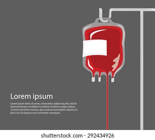 Vector of Blood Bag with space for text concept blood donate