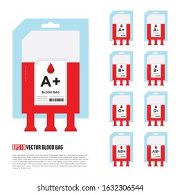 Vector blood bags template design