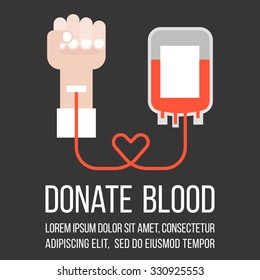 Vector blood donation, flat style