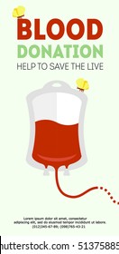 vector blood donation vertical banner