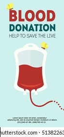vector blood donation vertical banner