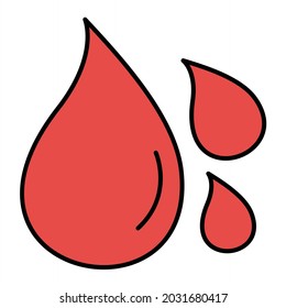 Vector Blood Drop Filled Outline Icon Design
