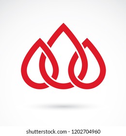 Vector blood drop illustration isolated on white. Medical theme vector graphic symbol for use in medical treatment.