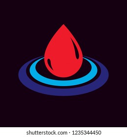 Vector blood drop illustration isolated on white. Medical theme vector graphic symbol for use in medical treatment.
